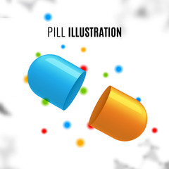 Pill medication vitamin design. Health medicine concept template