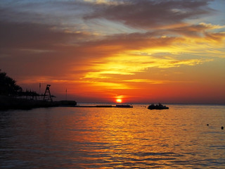 Naklejka na ściany i meble Beautiful Sunrise seen from Hotel in Sharm El Sheikh, Egypt