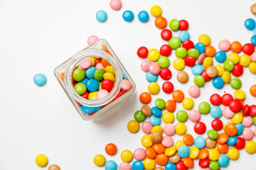 Jelly beans sugar candy snack in a jar