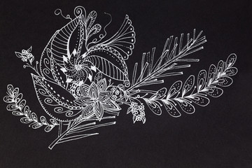 Abstract sketch design of floral decoration