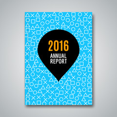 Business annual report with simple icons pattern. Flyer brochure template cover.