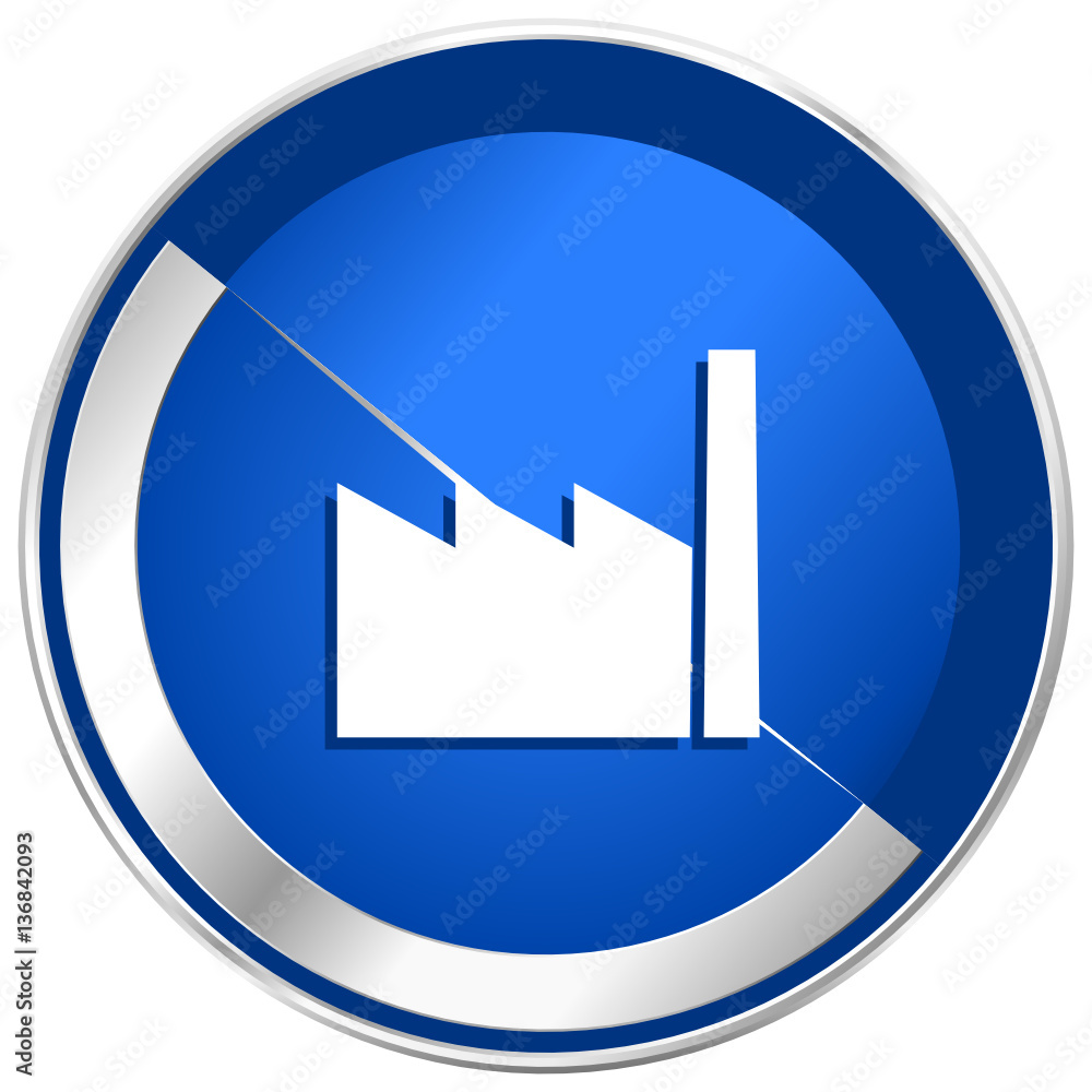 Aufkleber Factory blue silver metallic web and smartphone vector icon isolated on white background
