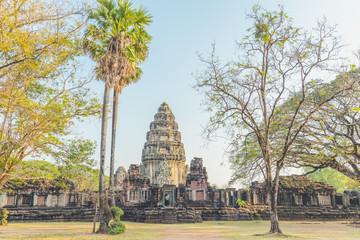 Castle rocks Khmer art  in Thailand.