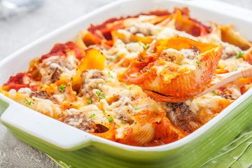 stuffed pasta shells with meat