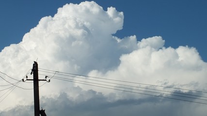 Storm cloud & electric pole