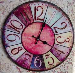Vintage gray wooden round wall clock