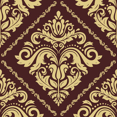 Seamless classic vector golden pattern. Traditional orient ornament. Classic vintage background