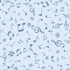 Abstract music notes seamless pattern background vector illustration for your design