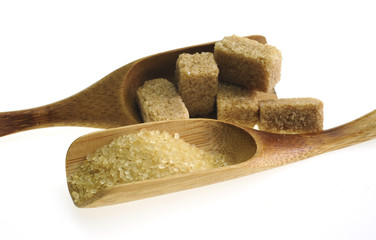 Brown and white sugar