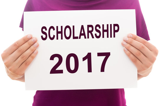 Paper sheet with text SCHOLARSHIP 2017