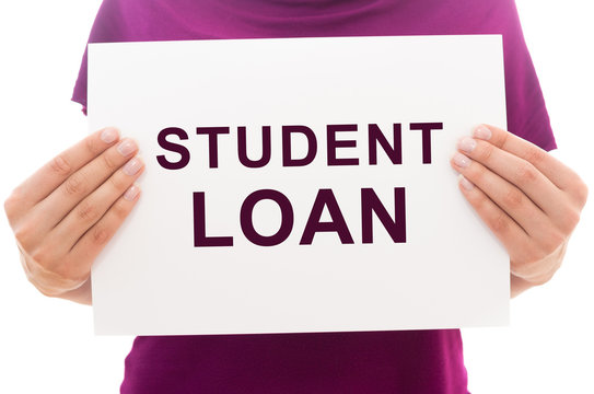 White paper sheet with text Student loan