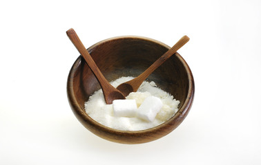 Brown and white sugar