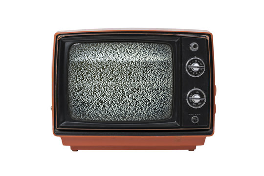 Vintage TV with static isolated