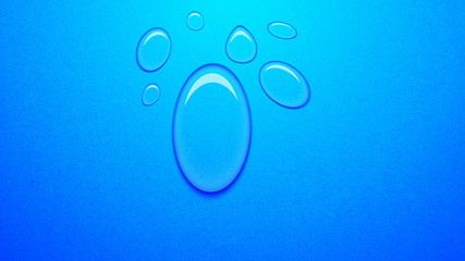 close-up of water droplets on a blue background