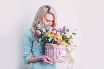 basket of flowers for mom
