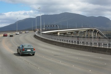 Traffic on Tasman Bridge, Hobart