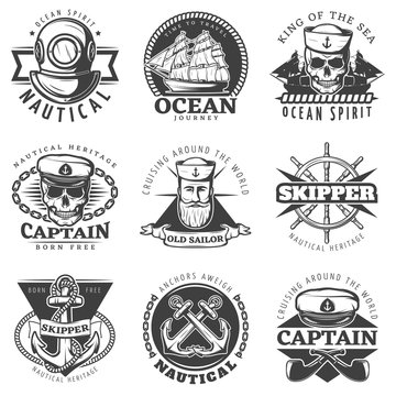 Vintage Sailor Naval Label Set