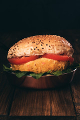 Carrot and Quinoa Vegetarian Burger.