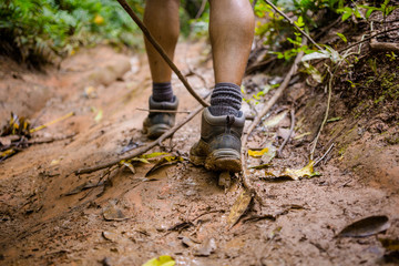 Fototapeta premium Muddy Boots Hiking