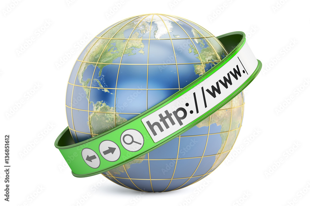 Poster global internet communication concept, 3d rendering