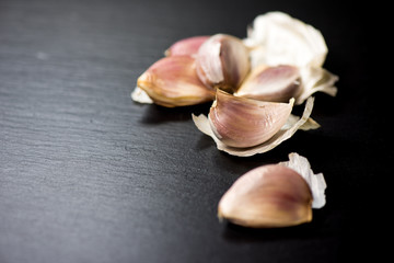 Garlic Cloves on Slate