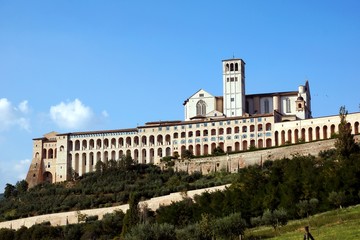 Fototapeta na wymiar Basilica Saint Francis in Assisi, Umbria, Italy