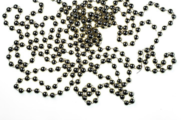 Long Thread of Plastic Golden Beads for Christmas Decorations