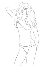 illustration of pinup girl