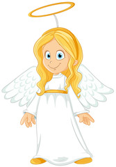 M&auml;dchen verkleidet als Engel Vektor-Illustration