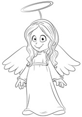 Mädchen verkleidet als Engel Vektor-Illustration