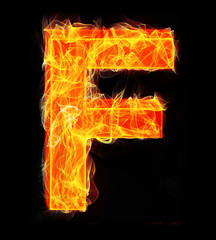 Burning letters as alphabet type F
