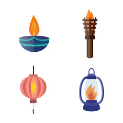 Fire torch victory champion flame icon vector illustration.