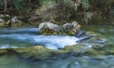 Naklejka na ściany i meble Waterfall on the river Castellano, Marche, Italy