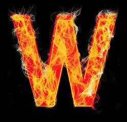 Burning letters as alphabet type W