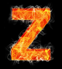 Burning letters as alphabet type Z