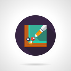 Billiards tournament flat round vector icon