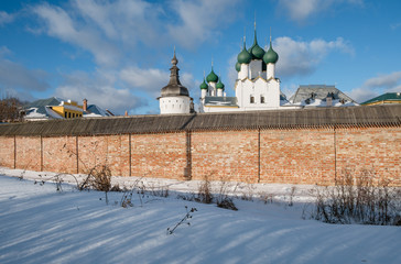 Rostov Kremlin in winter day. City of the Golden Ring of Russia