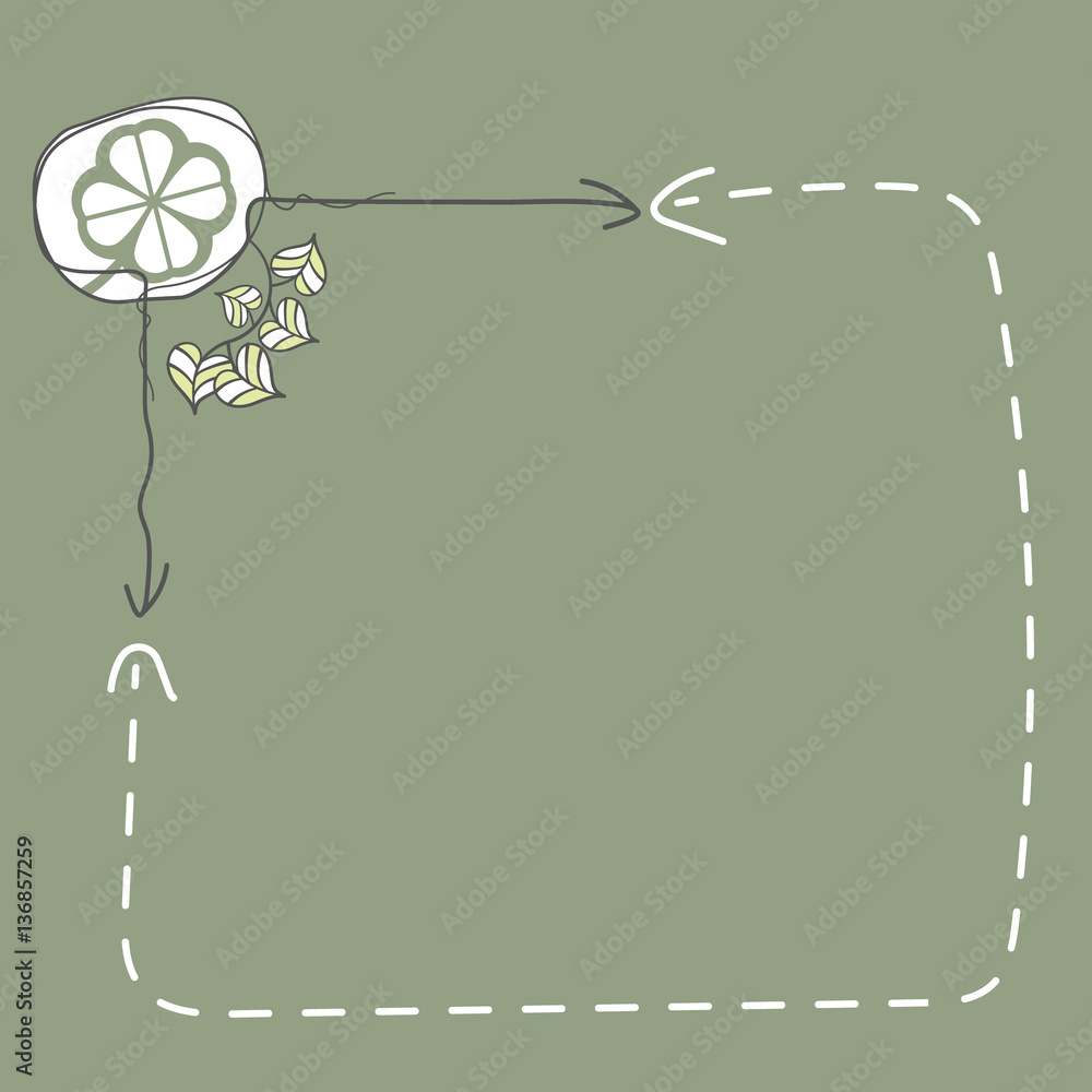 Poster vector box for your text and cloverleaf