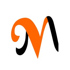 initial letter NM orange and black color logo vector