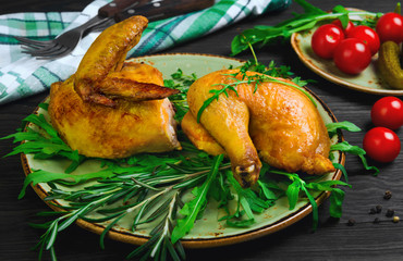 Baked crispy pieces of chicken