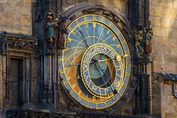 Orloj, Historical medieval astronomical clock, Old Town Hall, Prague, Czech Republic