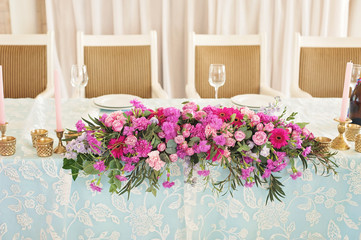 Fototapeta na wymiar Art decor wedding table close-up