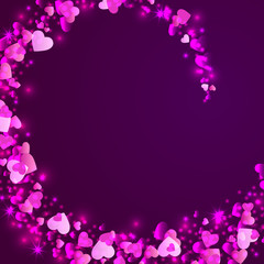 Happy valentines day background with colorful whirl hearts. Vector illustration.