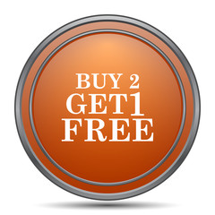 Buy 2 get 1 free offer icon
