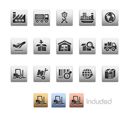 Industry and Logistics Icon set - The vector file includes 4 color versions for each icon in different layers.