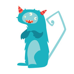 Monster vector. Kids cartoon toy, colorful cute character. Vivid fabulous incredible creatures. Monsters with lot of eyes. Happy cheerful creature ьщтыеук. Isolated on white background