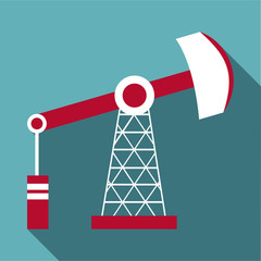 Oil pump icon, flat style