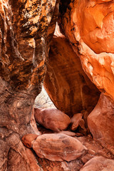 Closeup of sandstone rocks at Red Rock Canyon, southern Nevada, USA
