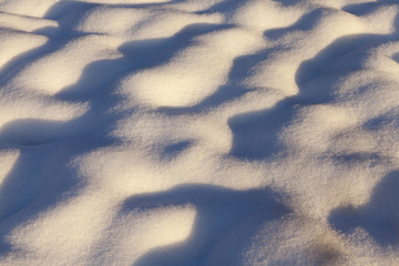 snow drifts, close-up