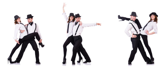 Pair of dancers dancing modern dances